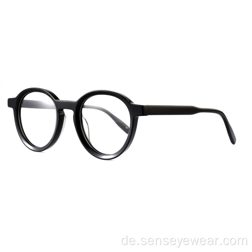 Runde unisex handgefertigte Acetat optische Rahmen Brillen